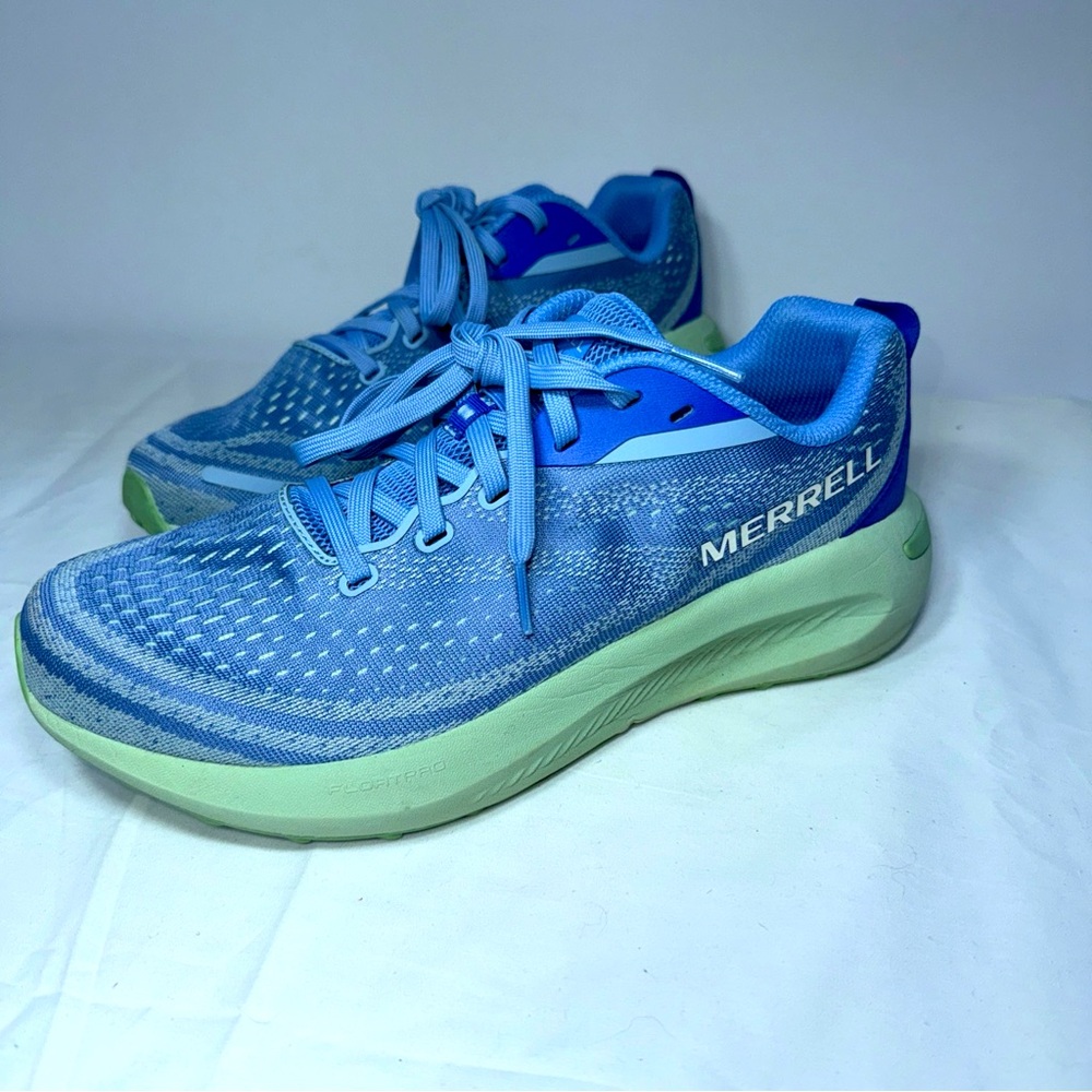 Merrell Morphlite Road-Running Women Sneaker Cornflower/Pear 9.5 (No Soles)